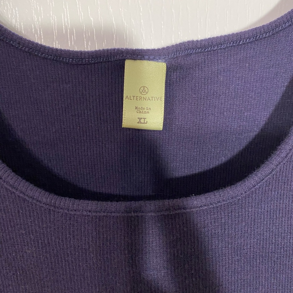 NEW Alternative Apparel Ribbed Knit Tank Top Navy Blue Stretch Cotton XL - Picture 4 of 5